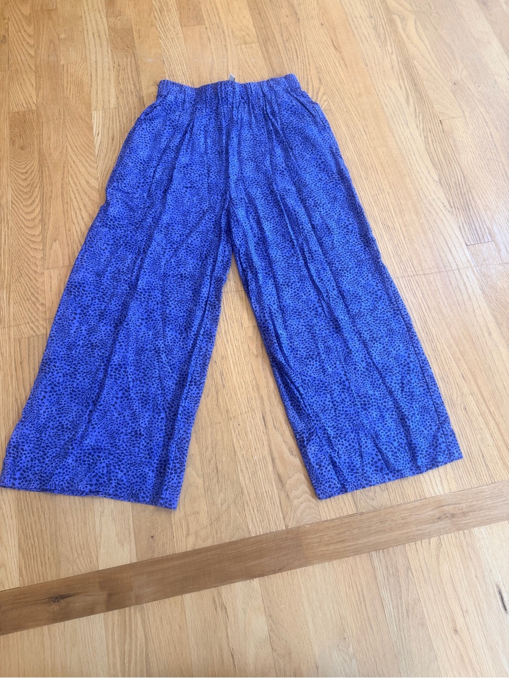 Ladies Size 2 "& Other Stories" Cobalt Blue Wide-Leg Crop Pants GUC
